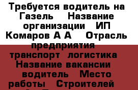 Требуется водитель на Газель! › Название организации ­ ИП Комаров А.А. › Отрасль предприятия ­ транспорт, логистика › Название вакансии ­ водитель › Место работы ­ Строителей 10 А › Подчинение ­ Комарову А.А. › Минимальный оклад ­ 15 › Максимальный оклад ­ 35 › Возраст от ­ 25 › Возраст до ­ 45 - Ростовская обл., Волгодонск г. Работа » Вакансии   . Ростовская обл.,Волгодонск г.